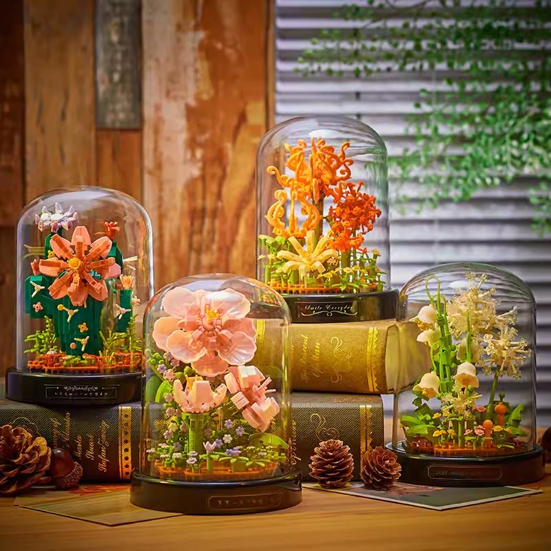 Beiludi Furong Lily Of The Valley Dustproof Eternal Building Blocks Flower Puzzle Assembly Small Particle Desktop Ornaments Small Gift - Image 3